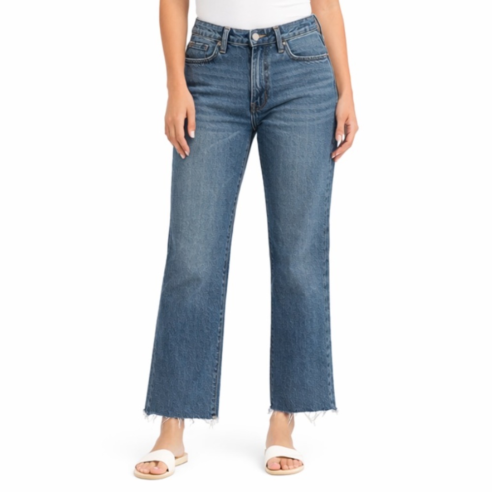 Garage Wide Leg Frayed Hem Jeans